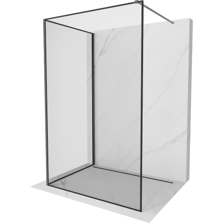 Mexen Kioto paroi de douche Walk-in 110 x 90 cm, cadre noir, métal canon - 800-110-212-95-70-090