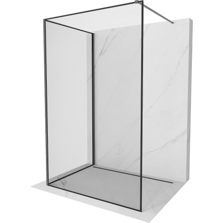Mexen Kioto paroi de douche Walk-in 130 x 110 cm, cadre noir, métal pistolet - 800-130-212-95-70-110