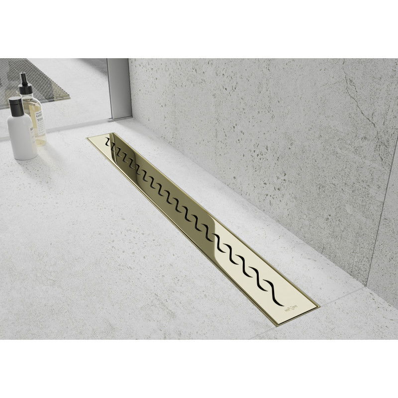 Mexen Flat M18 desagüe lineal 90 cm, dorado - 1523090-15