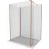 Mexen Kioto paroi de douche Walk-in 140 x 115 x 30 cm, transparent, or rose - 800-140-115-221-60-00-030