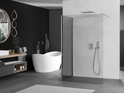 Mexen Kioto duša sienas Walk-in 120 x 70 cm, caurspīdīga, matēts niķelis - 800-120-212-97-00-070
