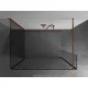Mexen Kioto Walk-in Shower Screen 100 x 75 x 40 cm, Transparent, Rose Gold - 800-100-075-221-60-00-040