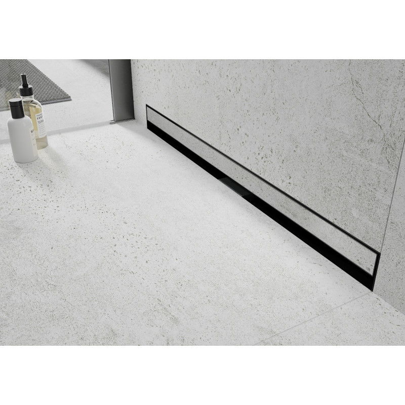 Mexen Flat Wall desagüe lineal de pared 2 en 1 60 cm, negro - 1730060