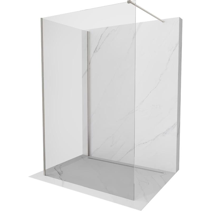 Mexen Kioto dušisein Walk-in 130 x 105 cm, läbipaistev, harjatud nikkel - 800-130-212-97-00-105