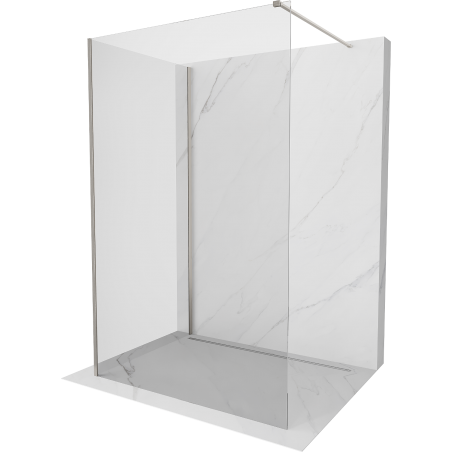 Mexen Kioto Duschvägg Walk-in 130 x 105 cm, transparent, borstad nickel - 800-130-212-97-00-105