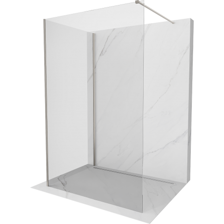 Mexen Kioto dušisein Walk-in 125 x 120 cm, läbipaistev, harjatud nikkel - 800-125-212-97-00-120