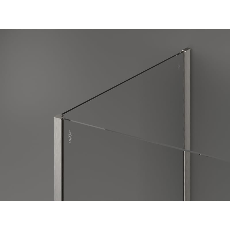 Mexen Kioto dušisein Walk-in 130 x 100 cm, must raam, harjatud nikkel - 800-130-212-97-70-100