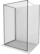 Mexen Kioto duša sienas Walk-in 140 x 110 cm, melns rāmis, matēts niķelis - 800-140-212-97-70-110