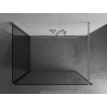 Mexen Kioto zid za tuš kabinu Walk-in 140 x 110 cm, crni okvir, brušeni nikal - 800-140-212-97-70-110