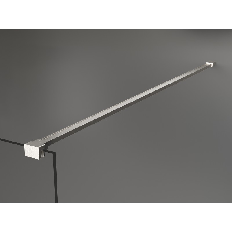 Mexen Kioto Tuš pregrada Walk-in 140 x 110 cm, črn okvir, brušen nikelj - 800-140-212-97-70-110
