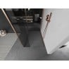 Mexen Kioto Walk-in shower wall 100 x 75 x 30 cm, transparent, brushed copper - 800-100-075-221-65-00-030