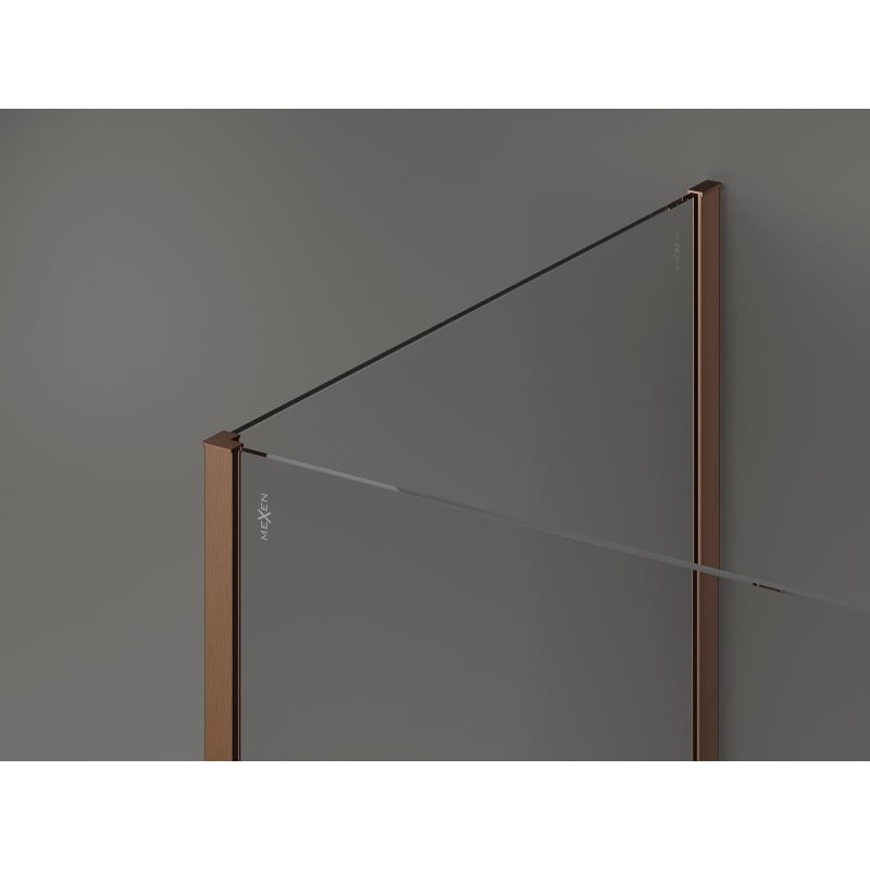 Mexen Kioto dušisein Walk-in 110 x 75 x 30 cm, läbipaistev, harjatud vask - 800-110-075-221-65-00-030