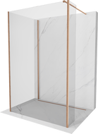 Mexen Kioto τοίχος ντους Walk-in 110 x 100 x 30 εκ, διάφανος, βουρτσισμένο χαλκό