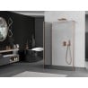 Mexen Kioto paroi de douche Walk-in 125 x 80 x 40 cm, transparent, cuivre brossé - 800-125-080-221-65-00-040