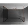 Mexen Kioto Walk-in Shower Wall 130 x 80 x 40 cm, transparent, brushed copper - 800-130-080-221-65-00-040