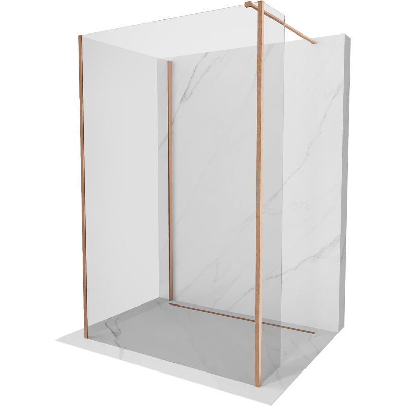 Mexen Kioto duschvägg Walk-in 95 x 90 x 40 cm, transparent, borstad koppar - 800-095-090-221-65-00-040