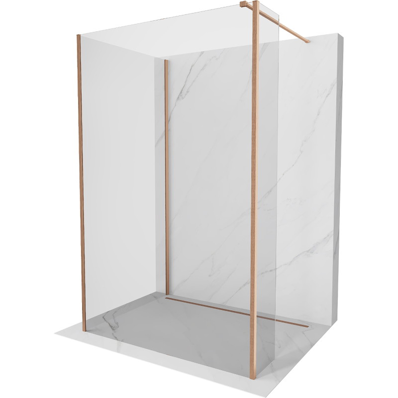 Mexen Kioto dušisein Walk-in 130 x 100 x 40 cm, läbipaistev, harjatud vask - 800-130-100-221-65-00-040