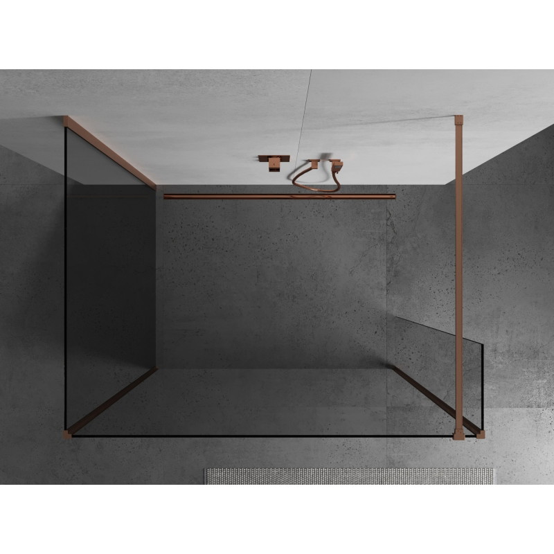 Mexen Kioto dušisein Walk-in 135 x 100 x 40 cm, läbipaistev, harjatud vask - 800-135-100-221-65-00-040