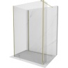 Mexen Kioto ścianka prysznicowa Walk-in 120 x 75 x 30 cm, transparent, złota - 800-120-075-221-50-00-030