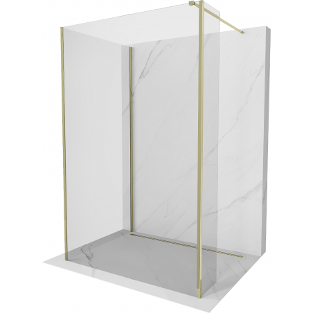 Mexen Kioto ścianka prysznicowa Walk-in 135 x 80 x 30 cm, transparent, złota - 800-135-080-221-50-00-030