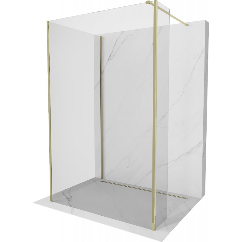 Mexen Kioto ścianka prysznicowa Walk-in 140 x 85 x 30 cm, transparent, złota - 800-140-085-221-50-00-030