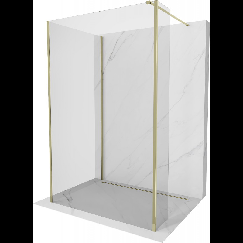 Mexen Kioto ścianka prysznicowa Walk-in 120 x 95 x 30 cm, transparent, złota - 800-120-095-221-50-00-030