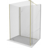 Mexen Kioto douchewand Walk-in 135 x 90 x 30 cm, transparant, goudkleurig - 800-135-090-221-50-00-030