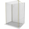 Mexen Kioto shower wall Walk-in 130 x 105 x 30 cm, transparent, gold - 800-130-105-221-50-00-030