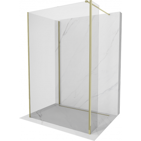 Mexen Kioto Walk-in Shower Screen 115 x 100 x 30 cm, Transparent, Gold - 800-115-100-221-50-00-030