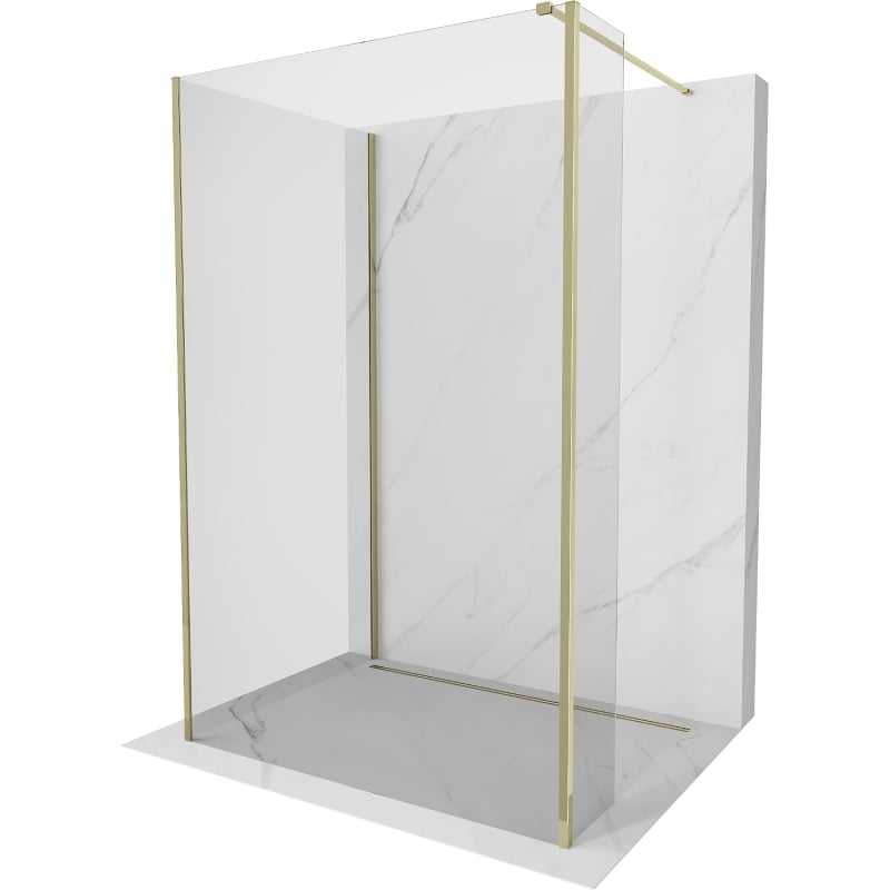 Mexen Kioto dušisein Walk-in 110 x 70 x 40 cm, läbipaistev, kuldne - 800-110-070-221-50-00-040