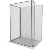 Mexen Kioto Walk-in Shower Wall 90 x 70 x 30 cm, Black Frame, Chrome - 800-090-070-221-01-70-030