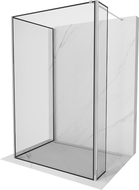 Mexen Kioto pregrada za tuš Walk-in 140 x 100 x 30 cm, crni okvir, krom - 800-140-100-221-01-70-030