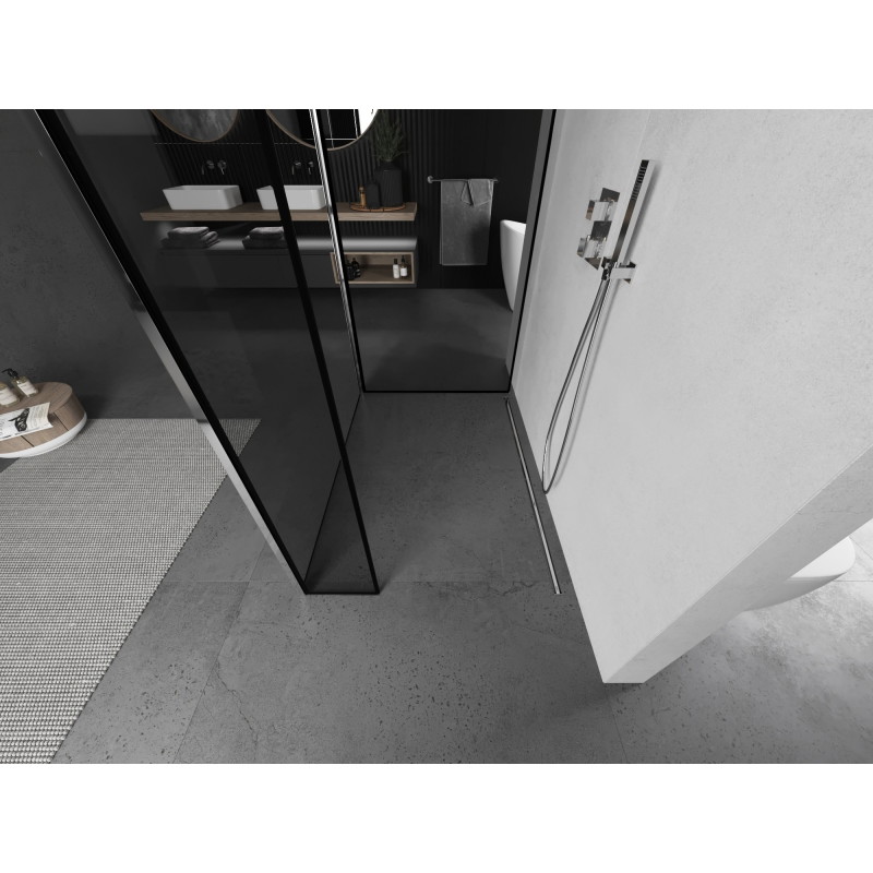 Mexen Kioto dušisein Walk-in 120 x 110 x 30 cm, must raam, kroom - 800-120-110-221-01-70-030