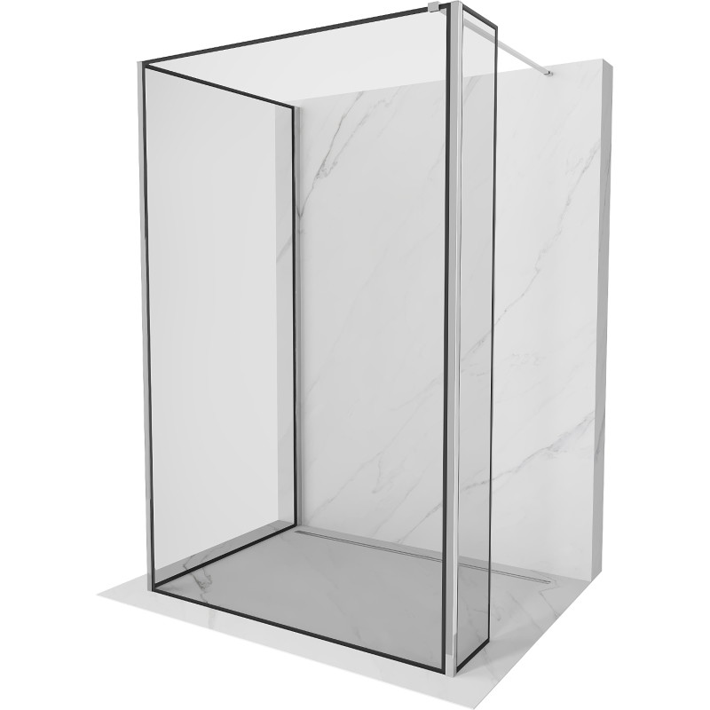 Mexen Kioto dušisein Walk-in 90 x 70 x 40 cm, must raam, kroom - 800-090-070-221-01-70-040