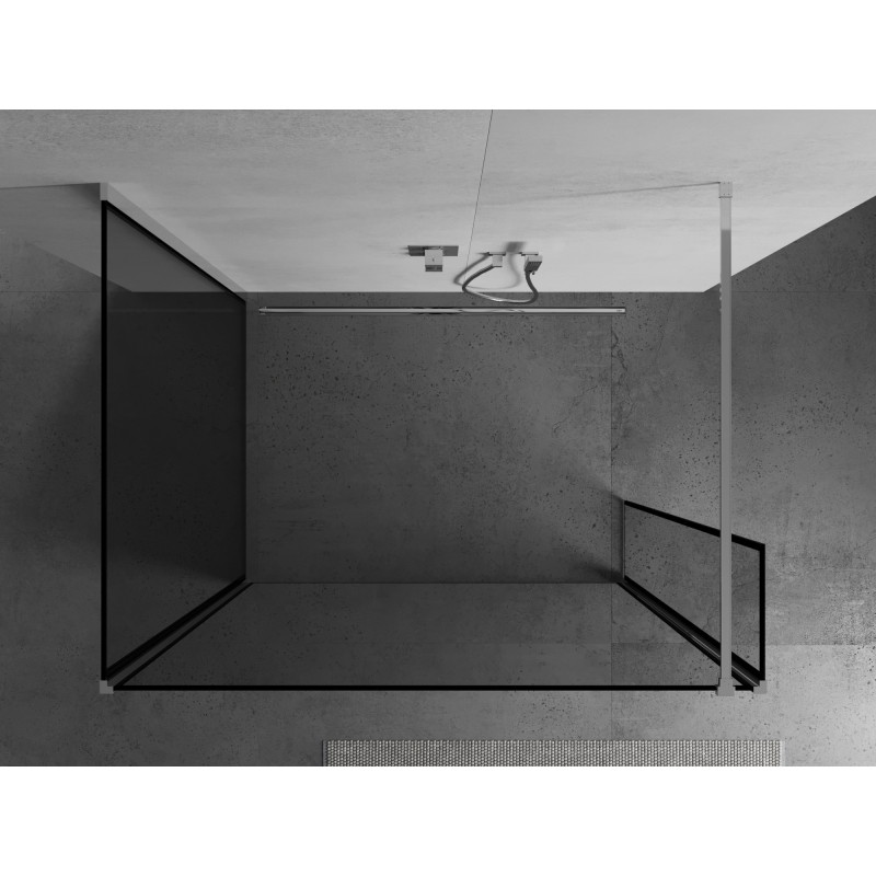 Mexen Kioto dušisein Walk-in 90 x 70 x 40 cm, must raam, kroom - 800-090-070-221-01-70-040