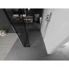 Mexen Kioto Duschwand Walk-in 140 x 70 x 40 cm, schwarzer Rahmen, Chrom - 800-140-070-221-01-70-040
