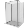 Mexen Kioto Duschwand Walk-in 140 x 110 x 40 cm, schwarzer Rahmen, Chrom - 800-140-110-221-01-70-040