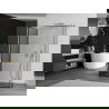 Mexen Kioto Duschwand Walk-in 140 x 110 x 40 cm, schwarzer Rahmen, Chrom - 800-140-110-221-01-70-040