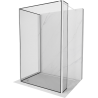 Mexen Kioto ścianka prysznicowa Walk-in 90 x 90 x 30 cm, czarna ramka, biała - 800-090-090-221-20-70-030