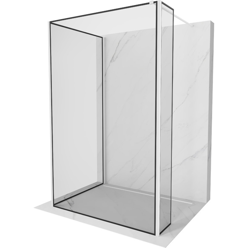 Mexen Kioto dušisein Walk-in 110 x 100 x 30 cm, must raam, valge - 800-110-100-221-20-70-030