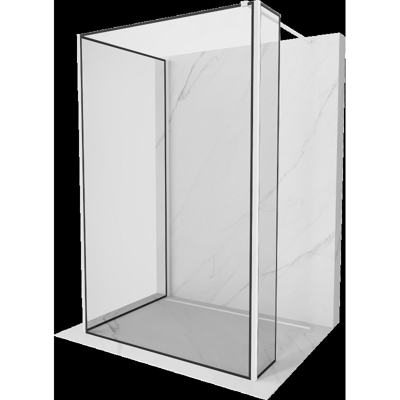 Mexen Kioto ścianka prysznicowa Walk-in 120 x 100 x 30 cm, czarny wzór, biała - 800-120-100-221-20-70-030