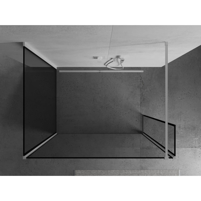 Mexen Kioto dušisein Walk-in 100 x 100 x 30 cm, must raam, valge - 800-100-100-221-20-70-030