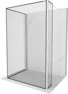 Mexen Kioto Tuš stena Walk-in 140 x 110 x 30 cm, črn okvir, bela - 800-140-110-221-20-70-030