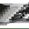 Mexen Kioto Duschwand Walk-in 140 x 110 x 40 cm, schwarzer Rahmen, weiß - 800-140-110-221-20-70-040