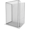 Mexen Kioto Duschwand Walk-in 140 x 110 x 40 cm, schwarzer Rahmen, weiß - 800-140-110-221-20-70-040