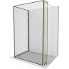 Mexen Kioto ścianka prysznicowa Walk-in 110 x 80 x 30 cm, czarny wzór, złota - 800-110-080-221-50-70-030