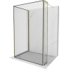 Mexen Kioto ścianka prysznicowa Walk-in 100 x 90 x 30 cm, czarna ramka, złota - 800-100-090-221-50-70-030