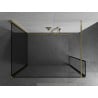 Mexen Kioto paroi de douche Walk-in 120 x 110 x 30 cm, cadre noir, doré - 800-120-110-221-50-70-030