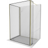 Mexen Kioto dušisein Walk-in 140 x 90 x 40 cm, must raam, kuldne - 800-140-090-221-50-70-040