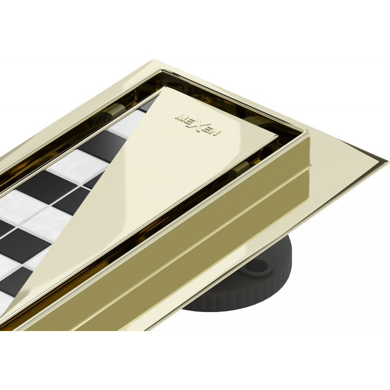 Mexen Flat M13 ralo linear 2em1 140 cm, dourado - 1510140